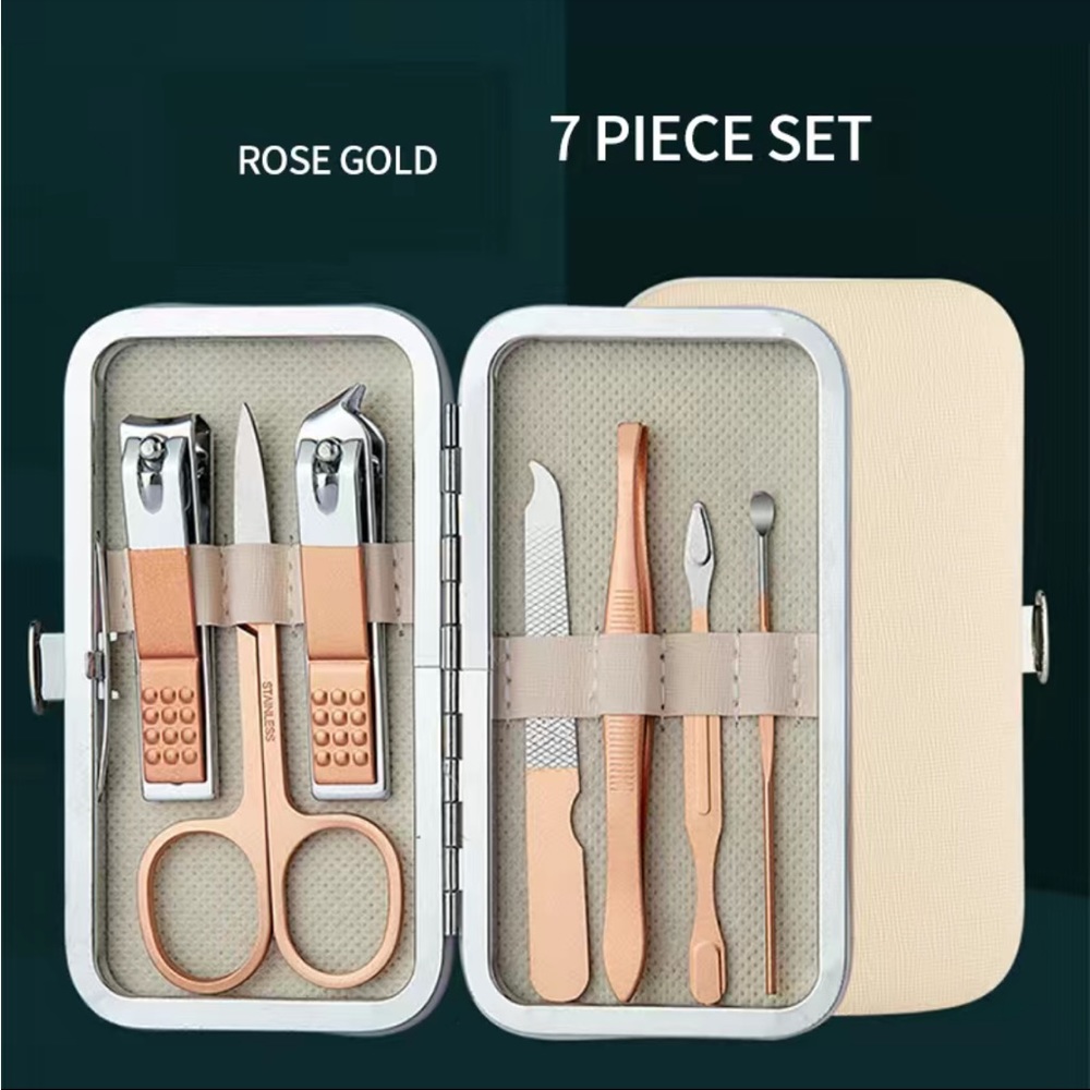 7 Piece Rose Gold Manicure Set